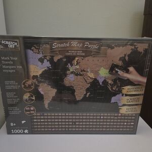 SCRATCH MAP PUZZLE SCRATCH OFF PUZZLE REVEAL WORLD MAP NEW SEALED